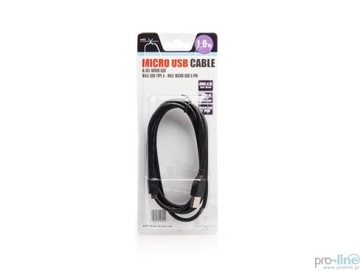 КАБЕЛЬ microUSB USB 2.0 1,8 М ЧЕРНЫЙ для зарядки телефона и передачи данных