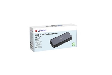 Док-станция Verbatim USB-C Pro CDS-15 2xHDMI DP RJ-45 4xUSB 4xUSB-C SD