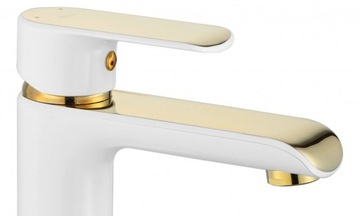 BLOOM Смеситель для умывальника High White Gold - REA