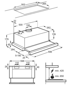 Biały Okap podszafkowy ELECTROLUX LFP326FW