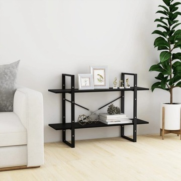 vidaXL 2-уровневый книжный шкаф Черный 100x30x70 см Сосна
