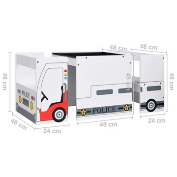 VidaXL 3 шт. детский набор, стол и стулья с