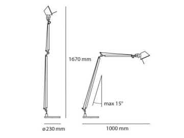 Artemide TOLOMEO LETTURA алюминий без основания A013900