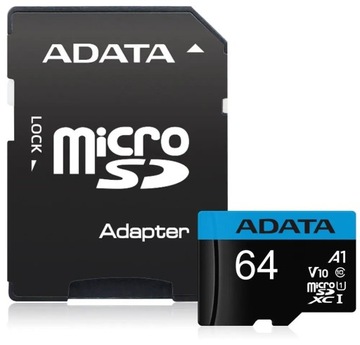 Карта памяти Adata MicroSDXC 64 ГБ 85 МБ/с AUSDX64GUICL10A1-RA1