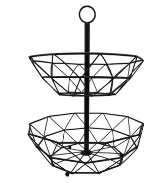 Корзина для фруктов из черного металла.