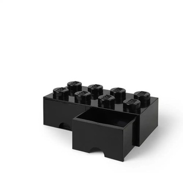 Pojemnik na LEGO z szufladkami Brick 8 Czarny