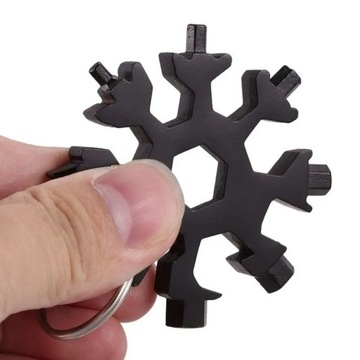 Multitool klucz wielofunkcyjny śnieżynka 18w1 brelok gadżet narzędzie imbus