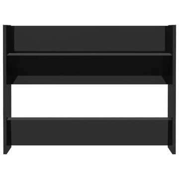 vidaXL Настенная полка для обуви Черный глянцевый 80x18x60 см Slab
