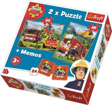Puzzle Trefl 102 elementów Puzzle 2w1 Strażak Sam Strażacy w akcji 90791