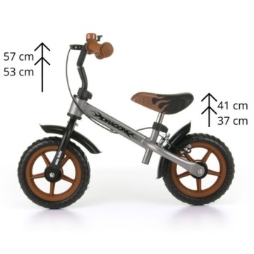 Беговел MILLY MALLY DRAGON С ТОРМОЗОМ Классический Коричневый-Серебристый