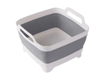 СКЛАДНАЯ СИЛИКОНОВАЯ ЧАШКА С ПРОБКОЙ, РУЧКА 8 Л, СКЛАДНАЯ КОРЗИНКА ДЛЯ БЕЛЬЯ