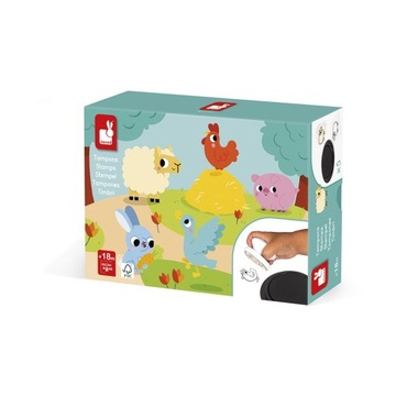 Креативный набор Stamps Farm - арт-игрушка, 18 м+, Janod