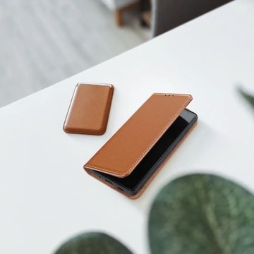 Etui portfel zamykane z klapką, Kabura Futerał APPLE IPHONE XR BRĄZOWY
