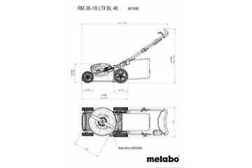 RM 36-18 LTX BL 46 Аккумуляторная газонокосилка Metabo 601606850