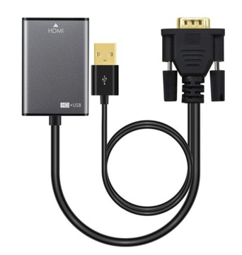 Адаптер MicroConnect VGA 15-контактный, HDMI M-F