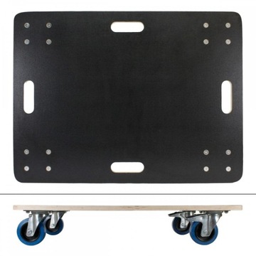 мебельная тележка с 2 поворотными роликами и 2 колесами