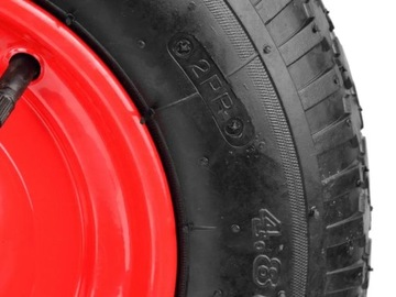 Колесо KPL С ОСЬЮ для тачки, с трубкой 4.00-8/2PR красный обод G71012