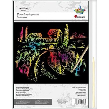 Papier do wydrapywanek A4 10 sztuk tęczowe tło