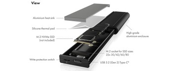 ICY BOX 1x SSD-накопитель M.2 NVMe (USB 3.2 Gen 2)
