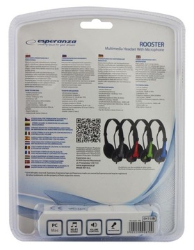 НАУШНИКИ ESPERANZA С МИКРОФОНОМ ПЕТУХ СИНИЕ