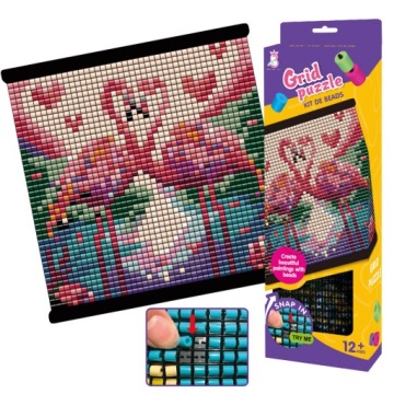 Картина з намистин фламінго