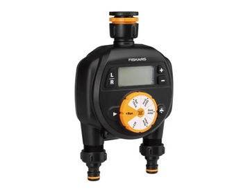 FISKARS Контроллер полива, программатор с двойным аккумулятором, 2 секции