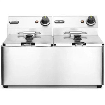 Фритюрница 2х8 л, HENDI, Kitchen Line, 16л, 230В/7000Вт, 542x430x(В)351мм