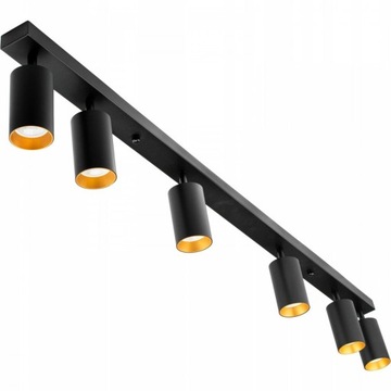 Потолочный светильник Eris с 6 лампами, черный/золотой