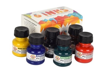 НАБОР чернил для рисования KOH-I-NOOR, черные, разноцветные для каллиграфии