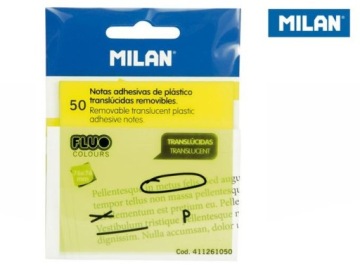 Стікери самоклеючі Milan FLUO прозорі жовті 76x76, 50 шт.