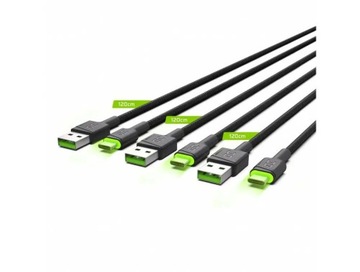 НАБОР КАБЕЛЕЙ GREEN CELL 3 X 120 СМ USB-C LED