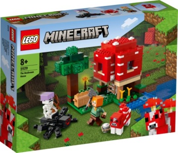 LEGO MINECRAFT DOM W GRZYBIE 21179 MUCHOMOROWY 8+