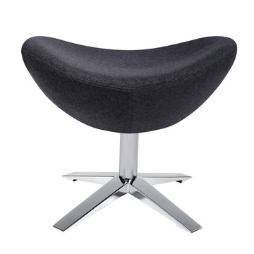 Табурет для ног EGG WIDE, темно-серый 27 - шерсть, сталь - идеально подходит для гостиной