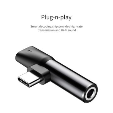 Baseus USB-C — Mini Jack 3,5 мм + аудиоадаптер USB-C (черный)