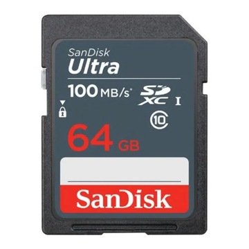 Быстрая карта памяти SDXC SANDISK 64 ГБ C10 120 МБ/с