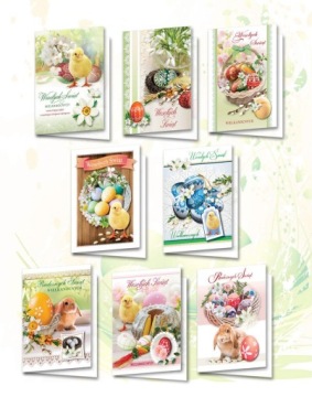 WYPRZEDAŻ KARNET B6 WIELKANOC 10SZT. Z ZĄBKAMI ŚWIEC.