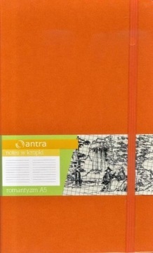 Romantyzm A5 notes kropki pomarańczowy / antra