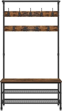 ПОЛКА ДЛЯ ОБУВИ С ВЕШАЛКОЙ SONGMICS 100x182x41,5 см RUSTIC LOFT