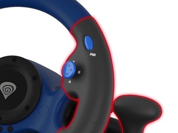 Genesis | Driving Wheel | Seaborg 350 | Blue/Black | Game racing wheelcCc