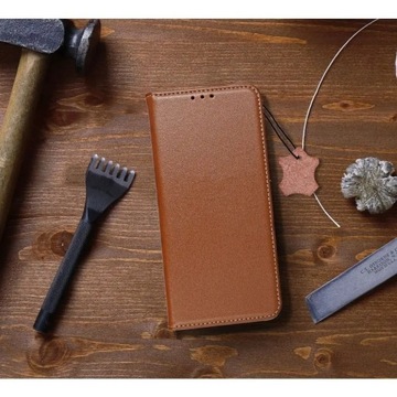 Etui portfel zamykane z klapką, Kabura Futerał APPLE IPHONE XR BRĄZOWY