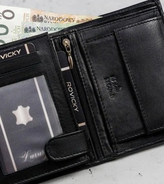 Ronaldo 0001-D-RFID/5267 BLACK portfel męski skórzany czarny SKÓRA