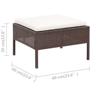 VidaXL техноротанг Комплект садовой мебели, коричневый, 3 шт.