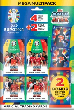 UEFA EURO 2024 MATCH ATTAX - MEGA MULTIPACK - 34 KARTY SPORTOWE