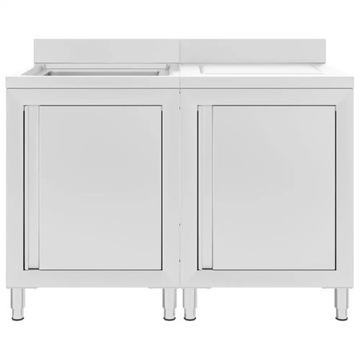 vidaXL Шкаф для кейтеринга с раковиной Нержавеющая сталь 120x60x96 см