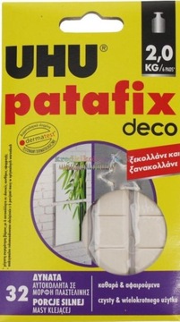 Самоклеящийся МОНТАЖНЫЙ СОСТАВ, прочный для ФОТОГРАФИЙ, белый PATAFIX HOMEDECO UHU
