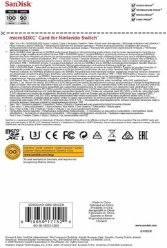 SANDISK NINTENDO SWITCH micro SD XC 128 ГБ V30 A1