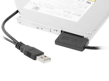 Переходник USB на Slim SATA 13pin (SSD/DVD от ноутбука) + Блок питания