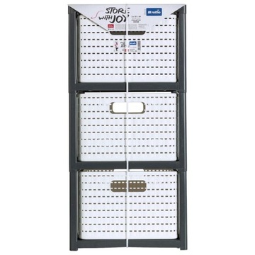 Книжный шкаф Rotho Country Антрацит/белый