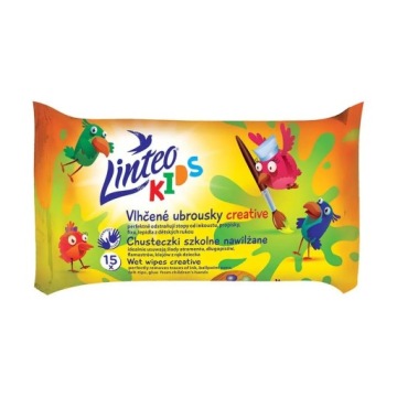 Серветки вологі шкільні Linteo Kids видаляють плями з чорнила 15 шт.