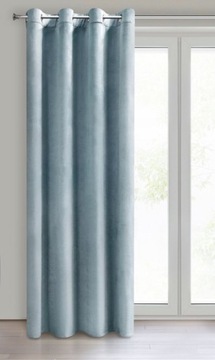 Велюровая штора с люверсами, темно-синий, 140х250 см, МЕЛАНИ